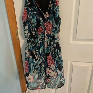 Tropical floral romper